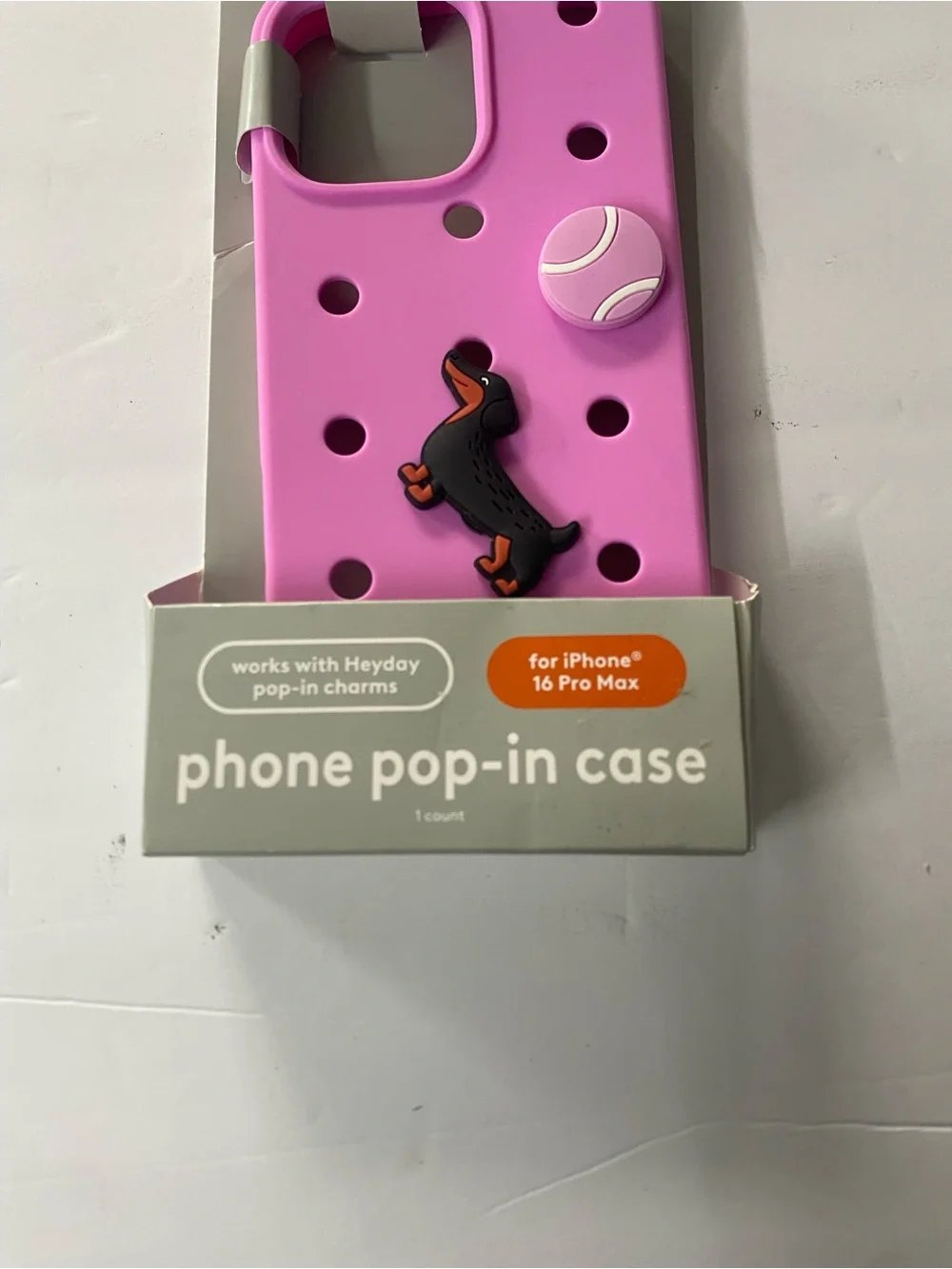 heyday Pink Pop-In Phone Case with Charm Holes for iPhone 16 Pro Max